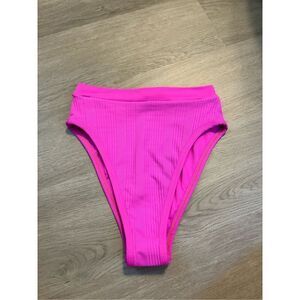 L*Space Hot Pink High Rise Bitsy Cut Bikini Bottoms Sz Small NWOT 3